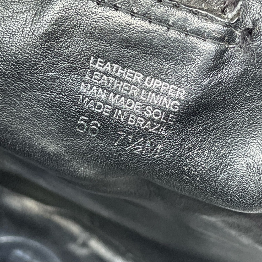 Rare Tory Burch Moto Boot Black Gold Leather Ronnie Biker Lug Sole Womens 7.5 - Picture 10 of 14